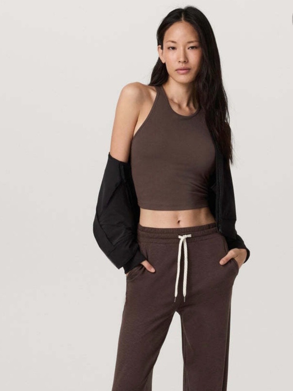 Vuori Ribbed Cropped Tank Top in Java